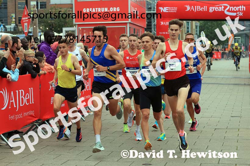 Mens 2024 UK Athletics 5k Road Champs., Newcastle/Gateshead Quayside.  Photo: David T. Hewitson/Sports for All Pics